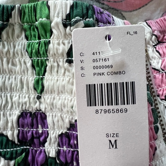 NWT Banjanan Anthropologie Women's Strapless Top Floral Spring Medium Sweetheart - Picture 4 of 10